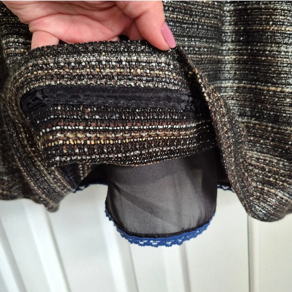 Anthropologie Moulinette Soeurs Glissade dress black metallic tweed size 6 - Picture 4 of 15